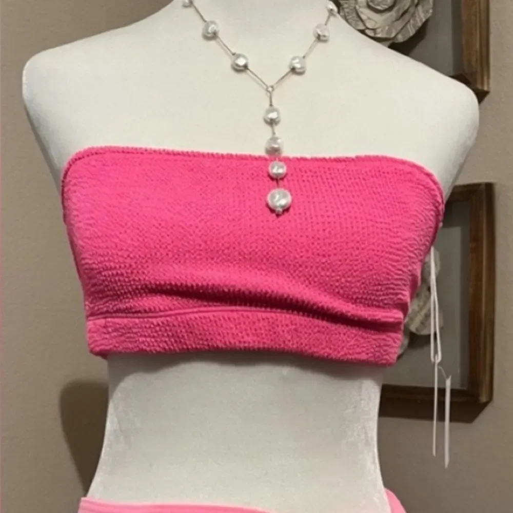 Good American L/XL Size 3/4 Pink Better Bandeau Top Always Fits Pink Top NWT